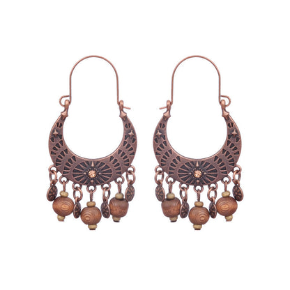 Boucles d'oreilles à pompons rétro de style ethnique bohème