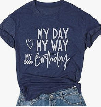 Camiseta informal de algodón con estampado de manga corta para mujer