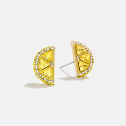 Women Fashion Rhinestone Fruit Earrings Geometric Trendy Jewelry