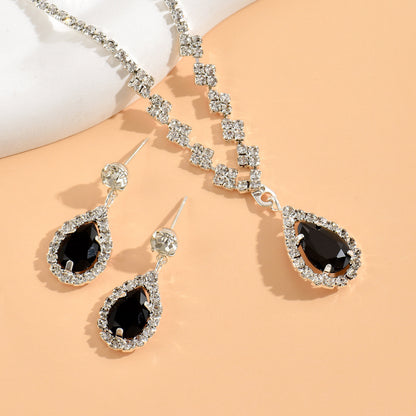 Fashion Rhinestone Zircon Jewelry Two-Piece Set