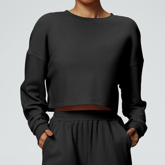 Women Casual Solid Color Long-Sleeve Sports T-Shirt