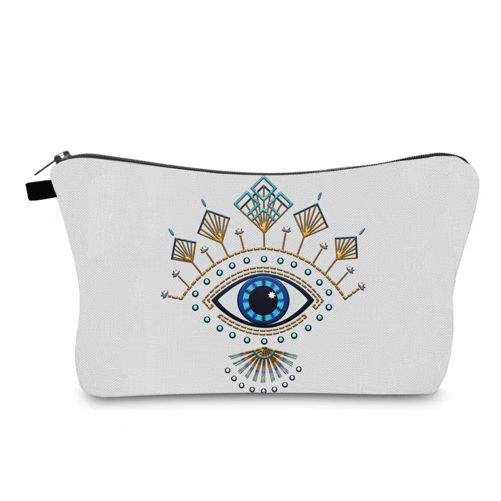 Bolsa de cosméticos sencilla y moderna con diseño de ojo malvado para mujer