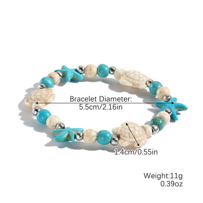Women Fashion Boho Woven Knot Natural Shell Bracelet