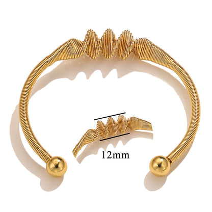 Women Bohemian Titanium Steel Spring Adjustable Bracelet