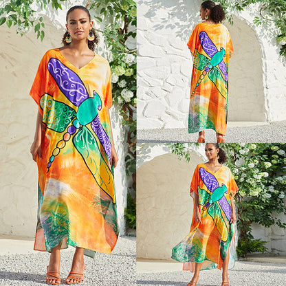 Traje de baño informal con estampado de mariposas para playa y vacaciones para mujer