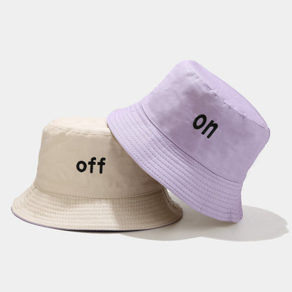 Sombrero de pescador bordado de doble cara informal de moda para mujer