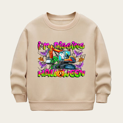 Kids Toddler Boys Girls Fleece Cartoon Print Sweatshirt