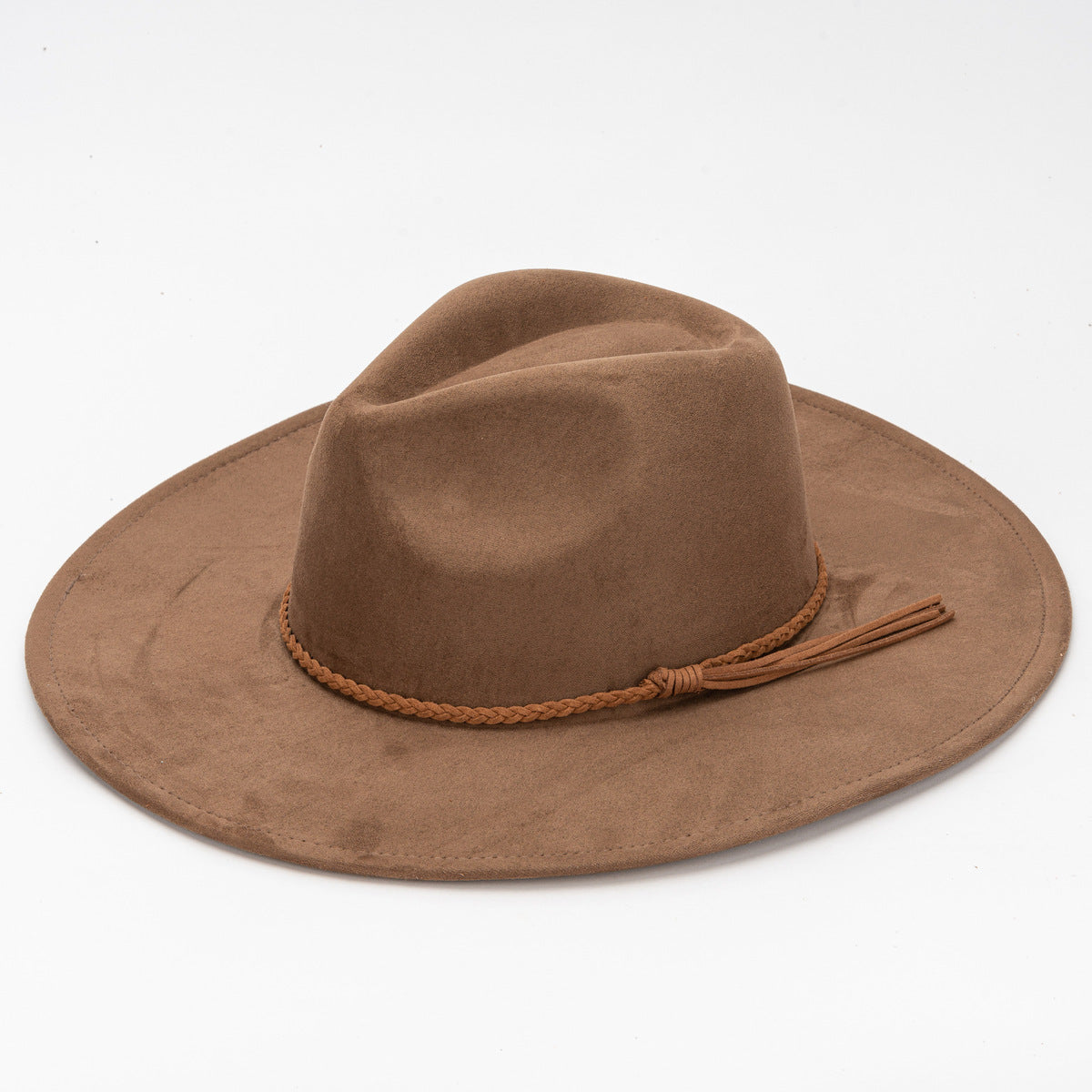 Fashion Casual Solid Color Big Side Suede Flat Hat