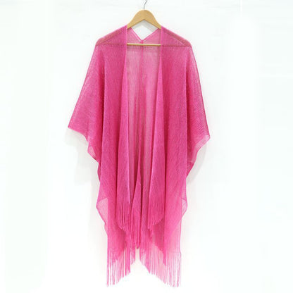 Women Sexy Stripe Tassel Cover-Ups