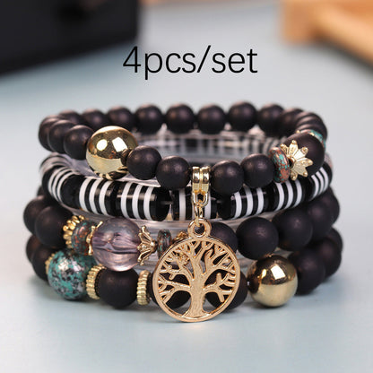 Pulsera multicapa arcoíris creativa y bohemia