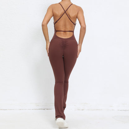 Adjustable Shoulder Strap Women‚Äôs Yoga Jumpsuits Cotton Blend