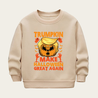 Kids Toddler Boys Girls Halloween Cartoon Print Fleece Sweatshirt
