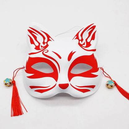 Máscara de gato de media cara de zorro de anime linda para mujer