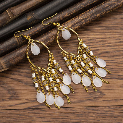 Pendientes con borlas retro de estilo étnico bohemio