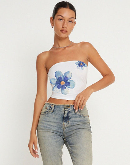 Summer Fashion Women Y2K Floral Printed Tube Top
