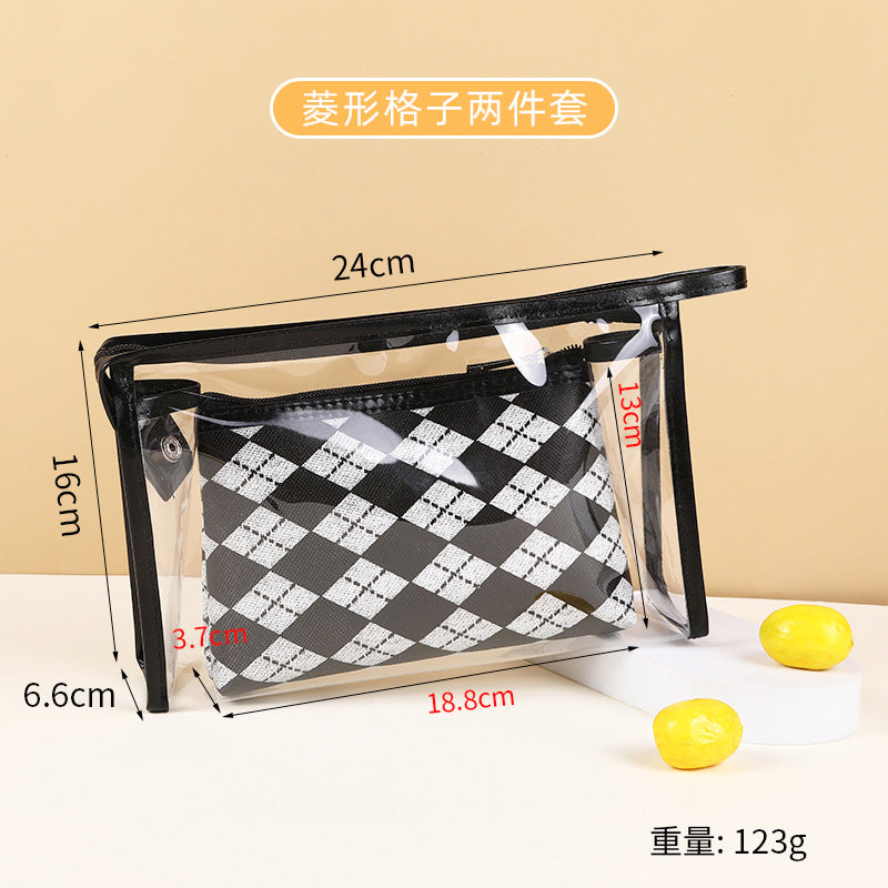 Bolsa de cosméticos impermeable con diseño de pata de gallo