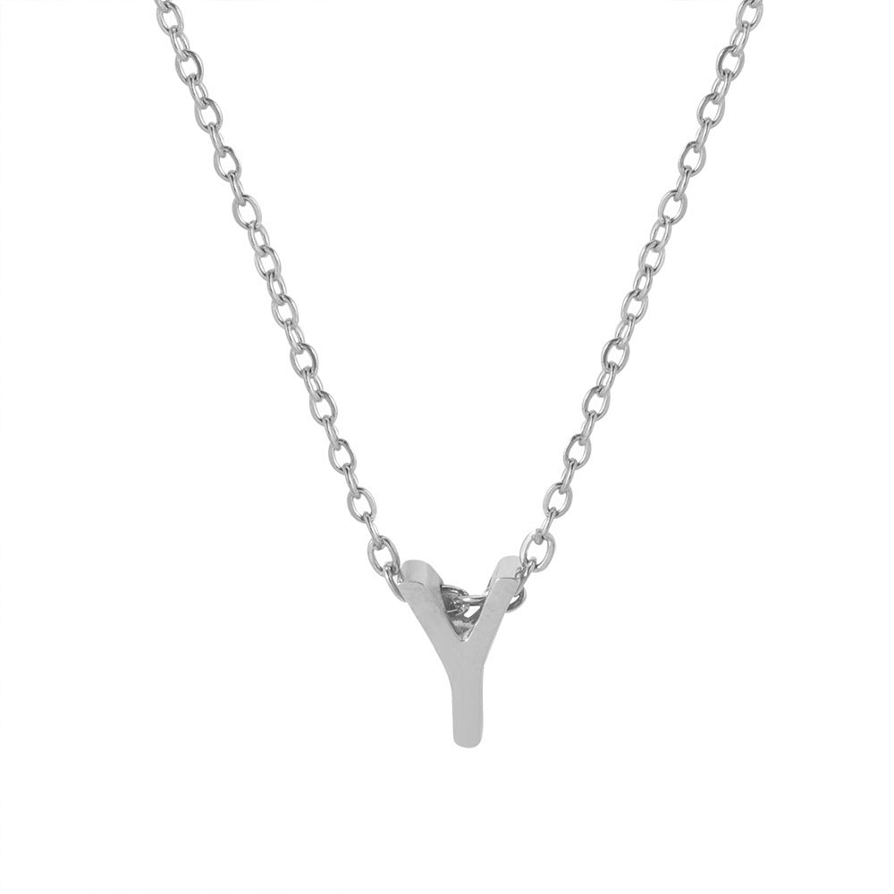 Collar con colgante de alfabeto simple a la moda para mujer