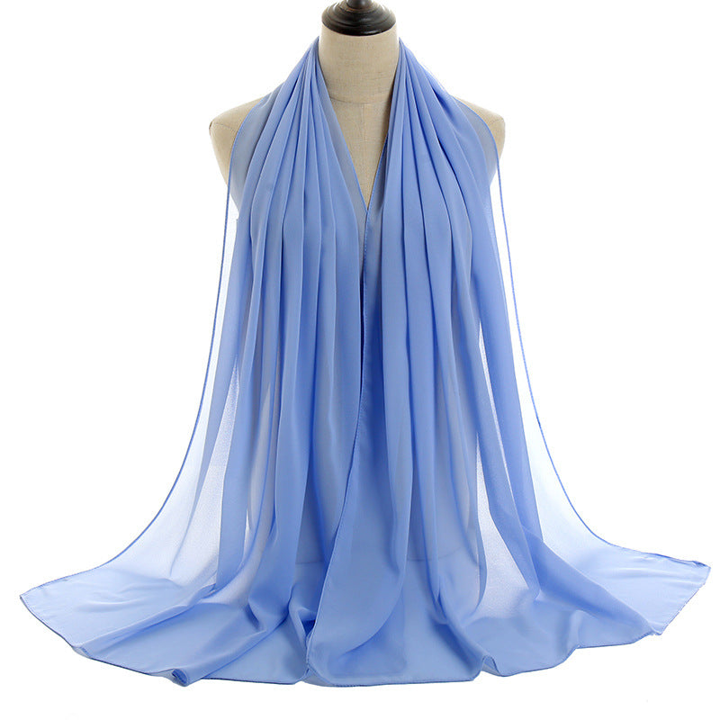 Bufanda de gasa con burbujas de color liso de verano para mujer