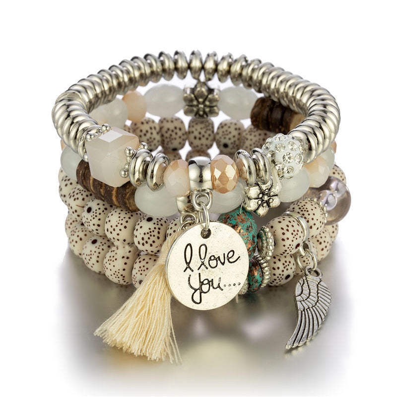 Bohemian Style Multi-Layer Wooden Beaded Bracelet