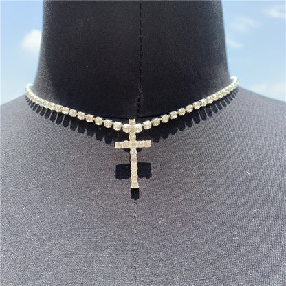 Women Rhinestone Alphabet Necklace