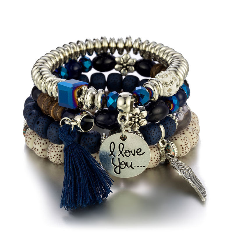 Bohemian Style Multi-Layer Wooden Beaded Bracelet