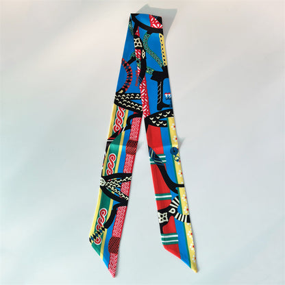 Bufanda con asa para bolso con lazo estampado de moda