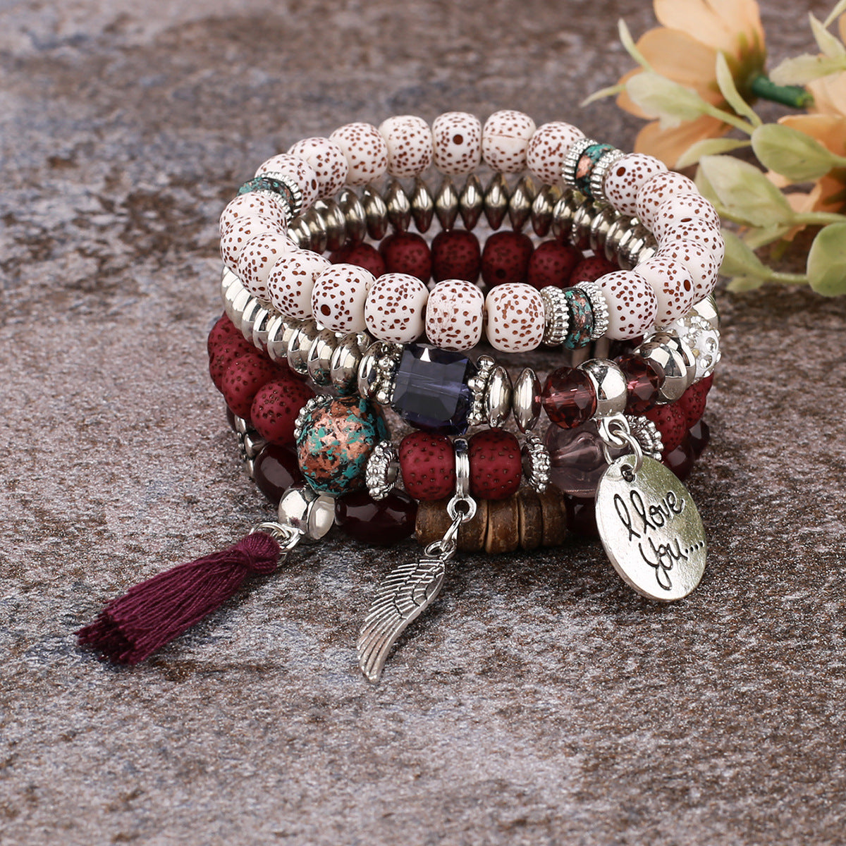 Bohemian Style Multi-Layer Wooden Beaded Bracelet