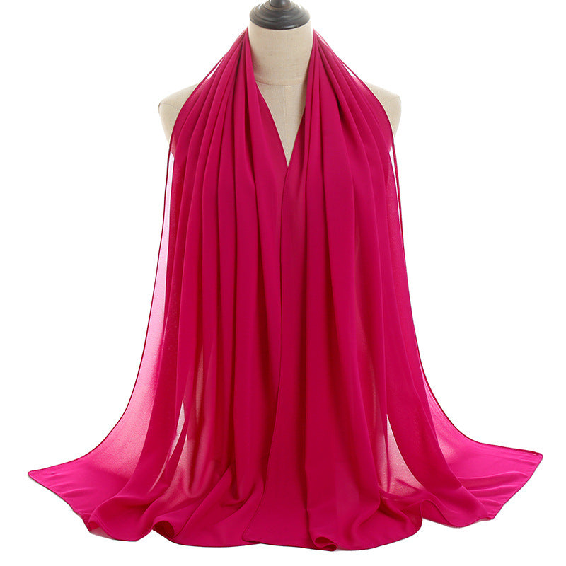 Bufanda de gasa con burbujas de color liso de verano para mujer