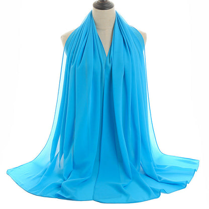 Bufanda de gasa con burbujas de color liso de verano para mujer