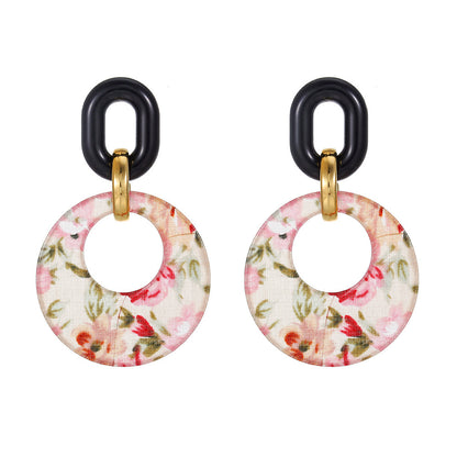 Women Fashion Exaggerated Leopard Round Ear Ring Earrings