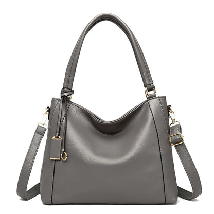 Bolso de mano de PU de color sólido simple a la moda para mujer