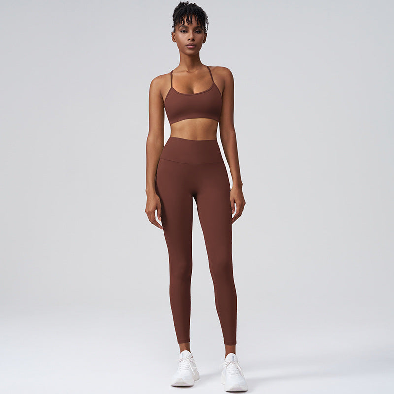 Women Fashion Yoga Solid Color Sports Set