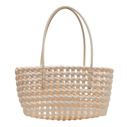 Handmade Woven Fabric Beach Tote with Vegetable Basket Style