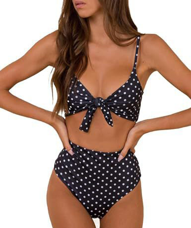 Traje de baño bikini sexy de color sólido con cordones para mujer