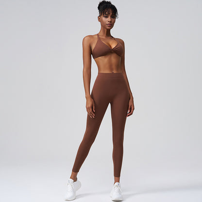 Women Fashion Yoga Solid Color Sports Set