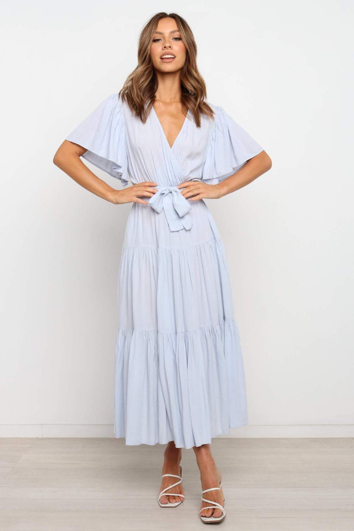 Summer Women Fashion Bohemian Style V-Neck Short Sleeve Maxi Dress