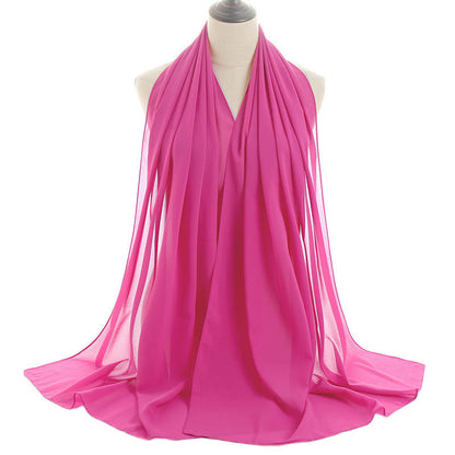 Bufanda de gasa con burbujas de color liso de verano para mujer
