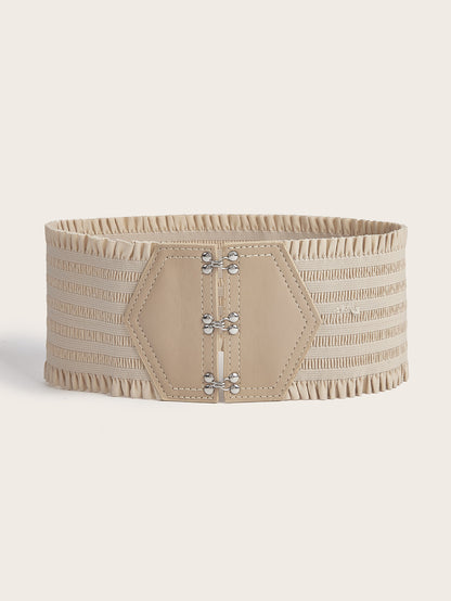Ceinture large à volants de couleur unie pour femme