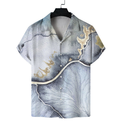 Men Fashion Casual Vacation 3D Palm Tree Print Shirt