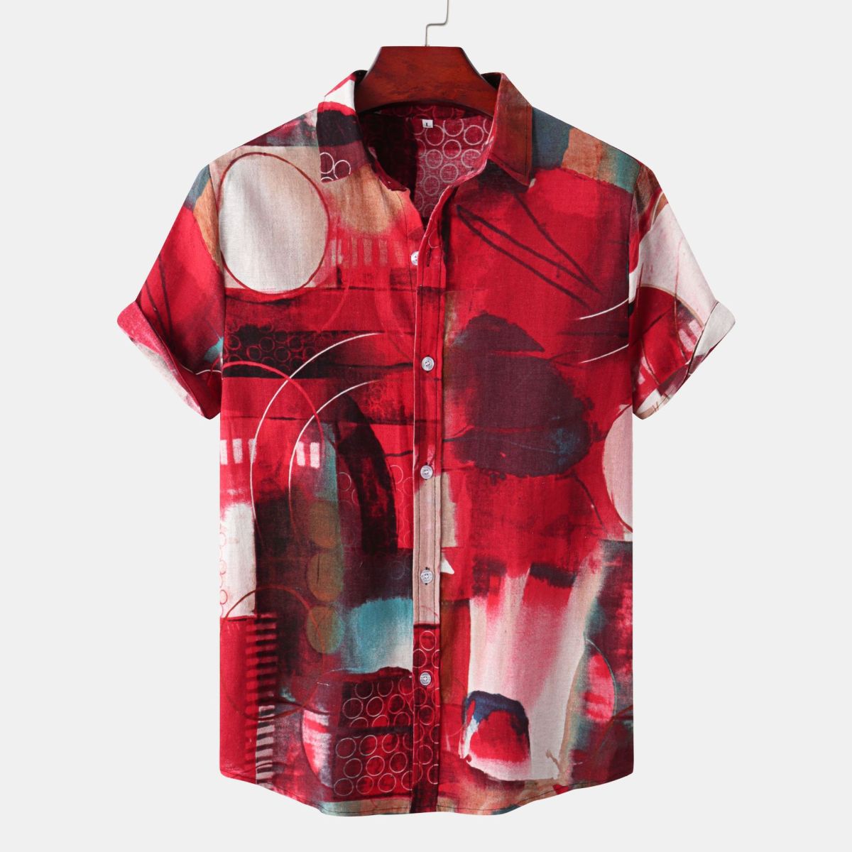 Camisa informal de solapa de moda de verano para hombre