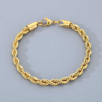 Men Fashion Titanium Steel Twist Chain Bracelet
