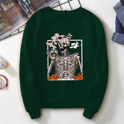 Sudadera con estampado de calavera de Halloween para mujer