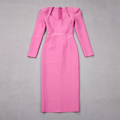 Vestido ajustado de manga larga a la cadera para mujer