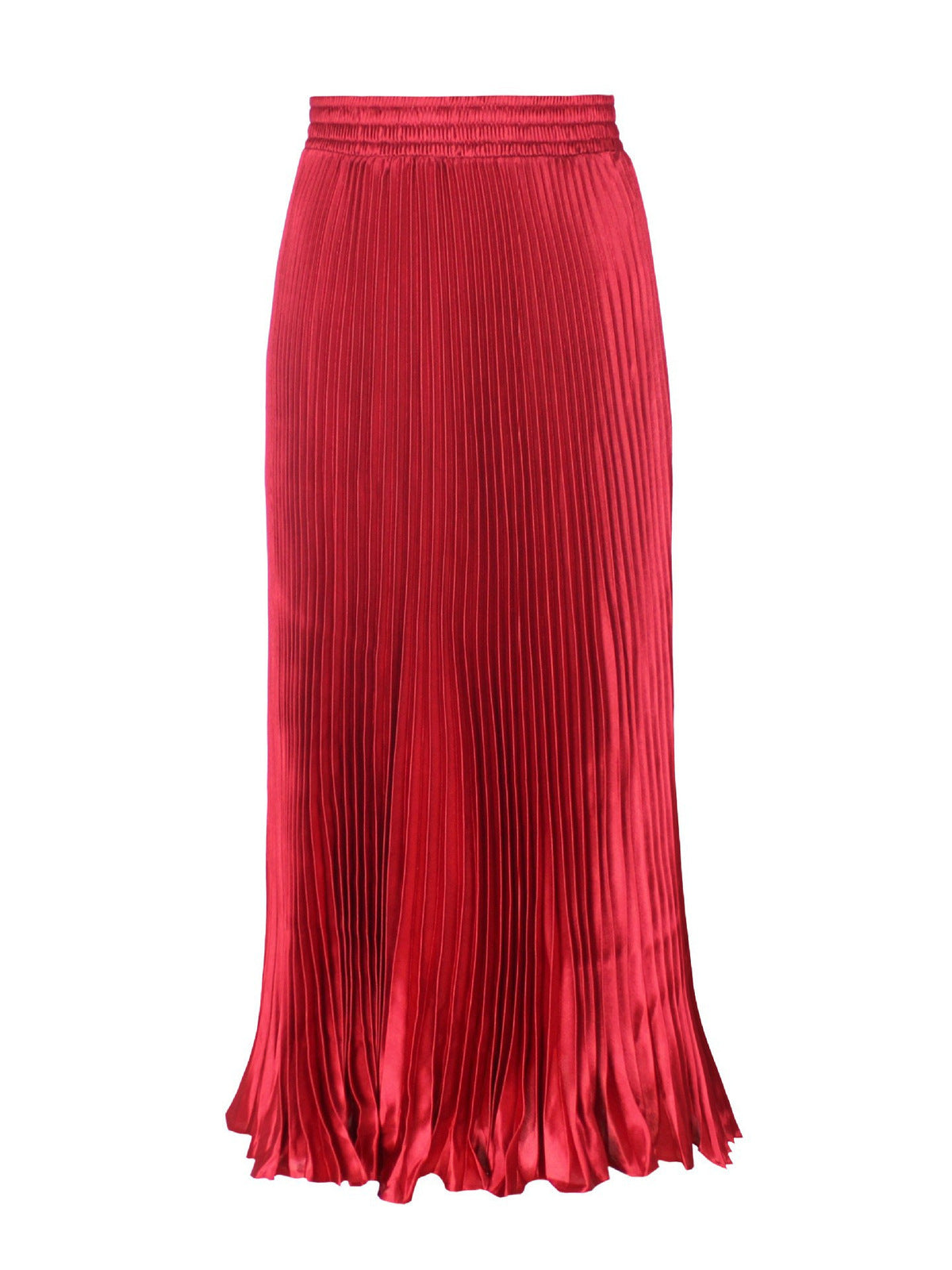 Women Fashion Solid Color Pleated Skirt in Cotton Silk