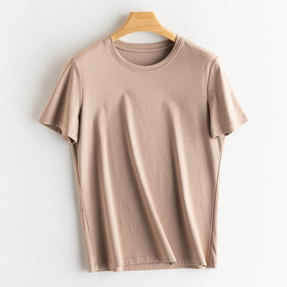 Casual Solid Color Round Neck Short Sleeve Blank T-Shirt