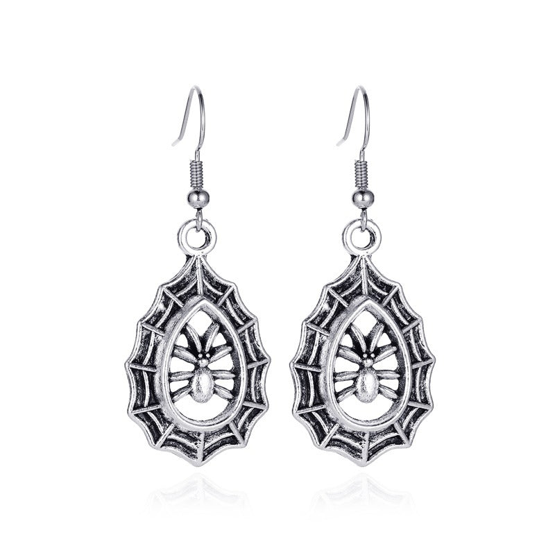 Halloween Skeleton Bat Spider Earrings Alloy Retro Style