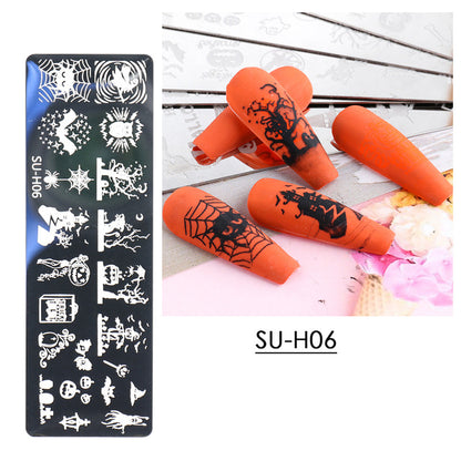 Halloween Series Pumpkin Skull Spider Web Nail Sticker