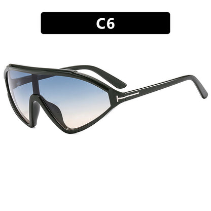 Gafas de sol triangulares irregulares y creativas de moda: estilo espejo moderno con marco de PC