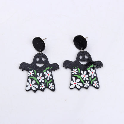 Halloween Women Fashion Character Acrylic Earrings
