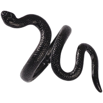 Anillo de serpiente de Halloween chapado en plata antigua exagerado para hombre
